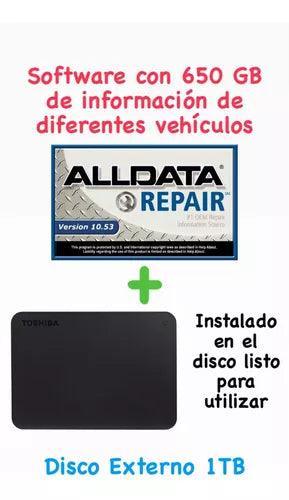 Alldata Software De Reparación De Auto V10.53 Disco Usb 1tb