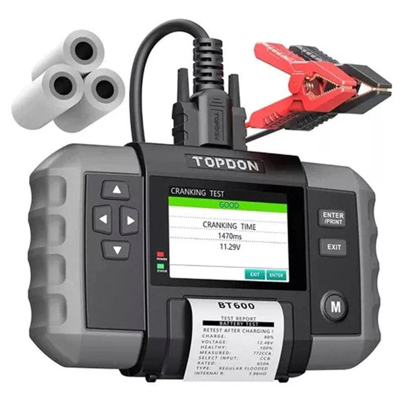 Analizador De Bateria Automotriz 12/24V Con Impresora - TopDon