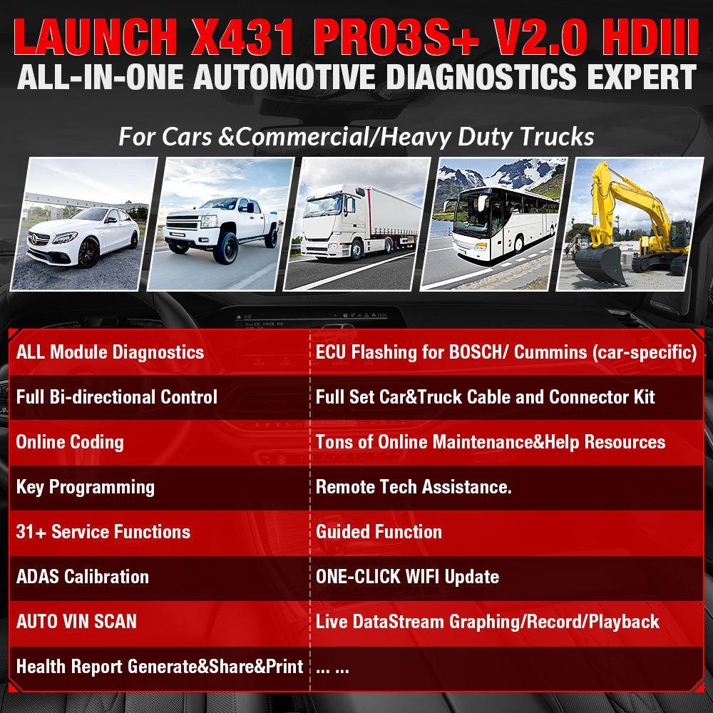 Escaner Launch X431 Pro3s Autos + Módulo De Camion Hdiii