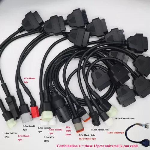 Kit 13 Adaptadores Obd2 Para Diagnostico De Motocicletas - HERRAMIENTAS AUTOMOTRIZ