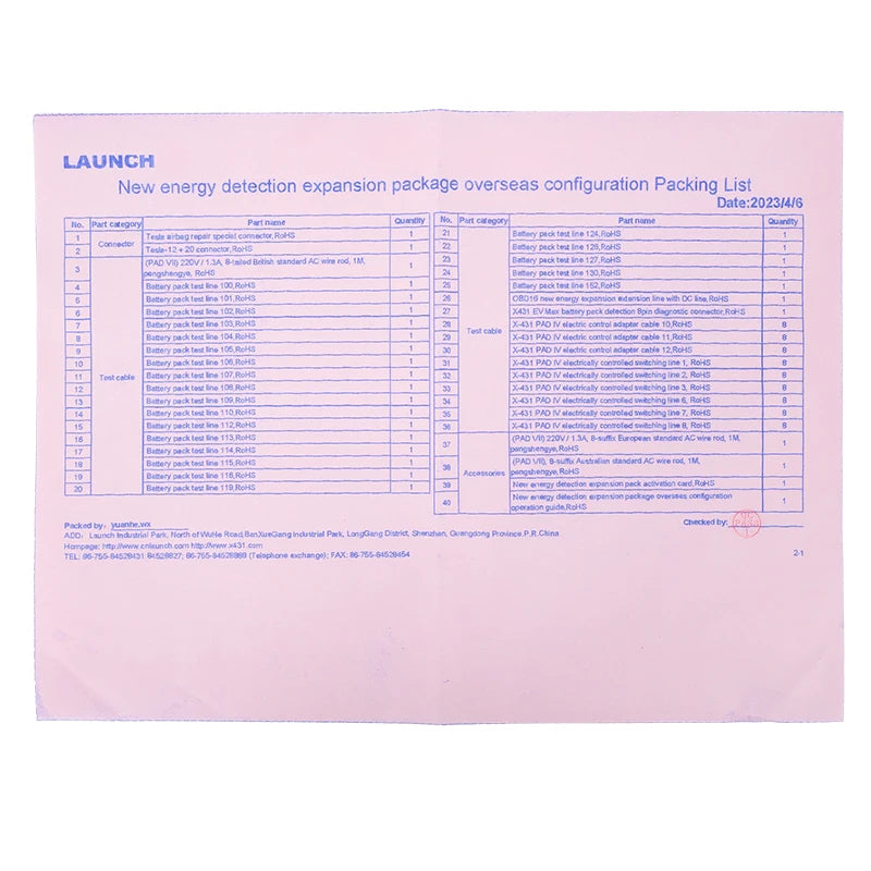 Kit para LAUNCH X431 pro3s EV para diagnóstico de vehículos eléctricos